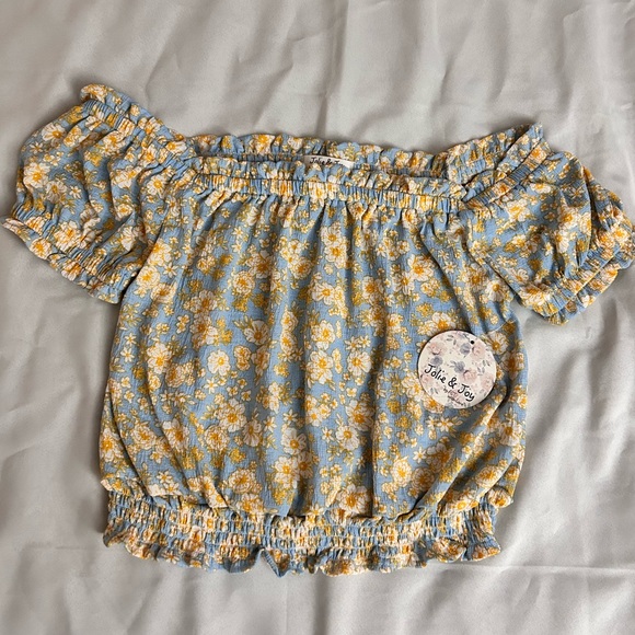 Joy & Jolie Floral Print Off The Shoulder Top - Picture 1 of 3